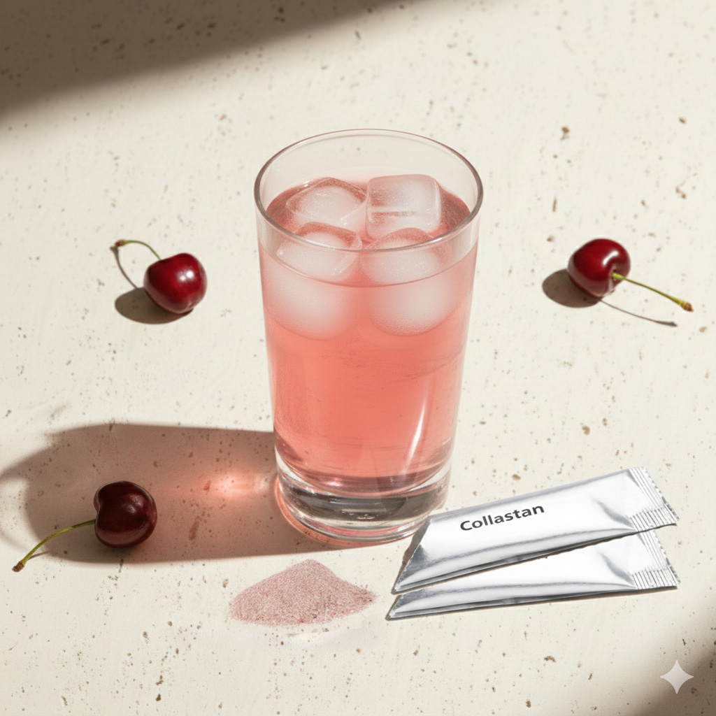 Collastan Hyaluron Complex im Glas-Anwendungsbeispiel